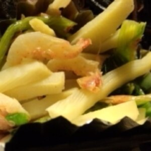 桜えびと小松菜の炒め物